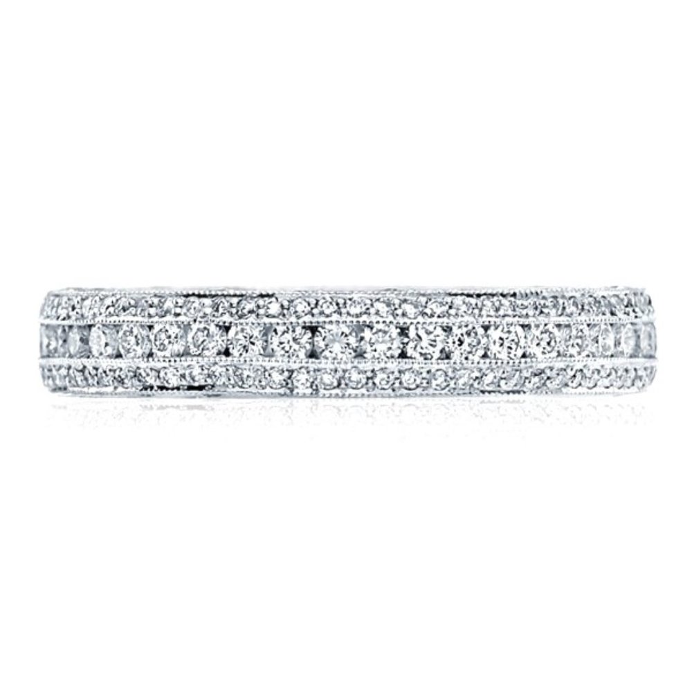 18K WHITE GOLD LADIES TACORI DIAMOND ETERNITY RING, AUTHENTIC